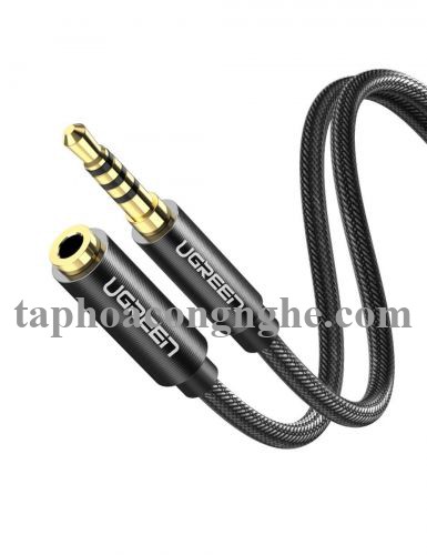 Ugreen 60845 0.5M màu đen 3.5mm 3 ngấn nối dài Cáp âm thanh dây bện nylon 50cm hỗ trợ micro AV118 30060845